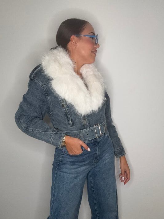 ABRIGO DENIM PELUCHE