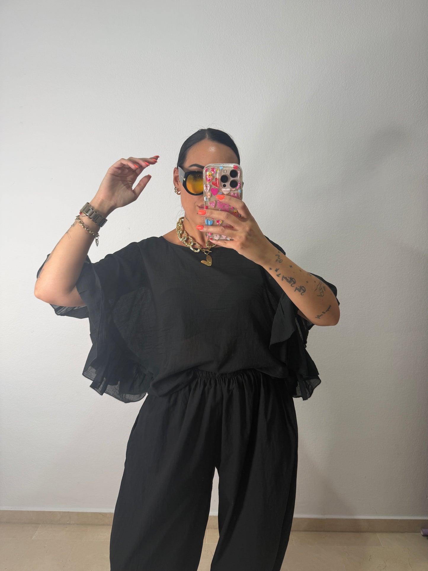 BLUSA VOLANTE BLACK