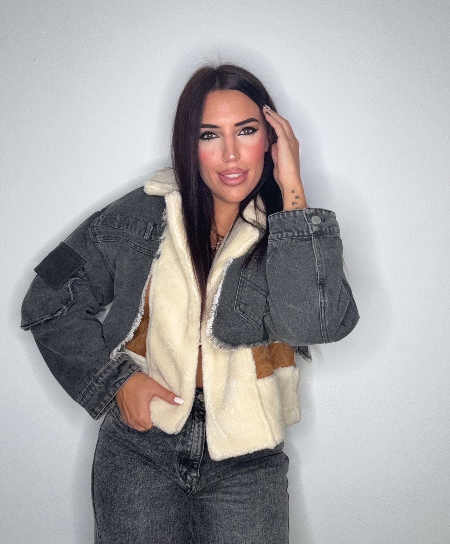 CAZADORA VINTAGE DENIM BORRE