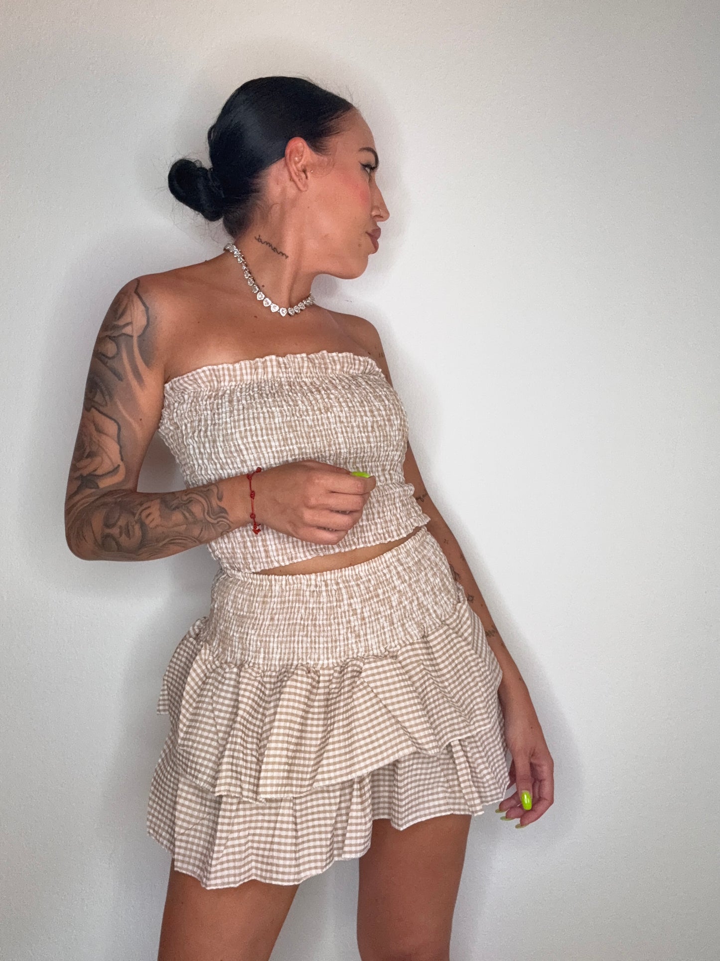 CONJUNTO VICHY BEIGE