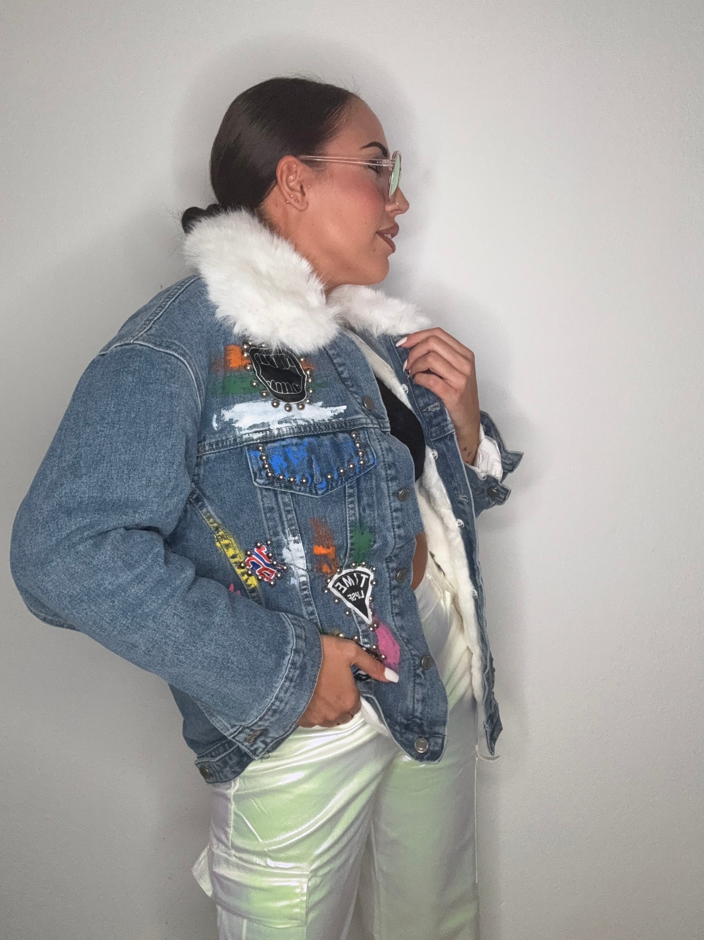 ABRIGO LUXURY DENIM TACHAS
