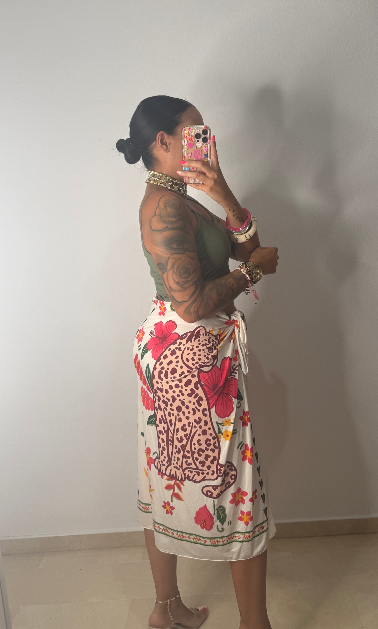 FALDA PAREO MIDI GUEPARD