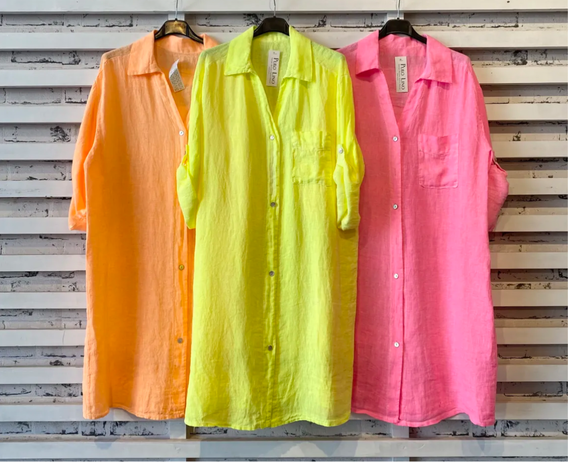 VESTIDO CAMISERO FLÚOR LINO