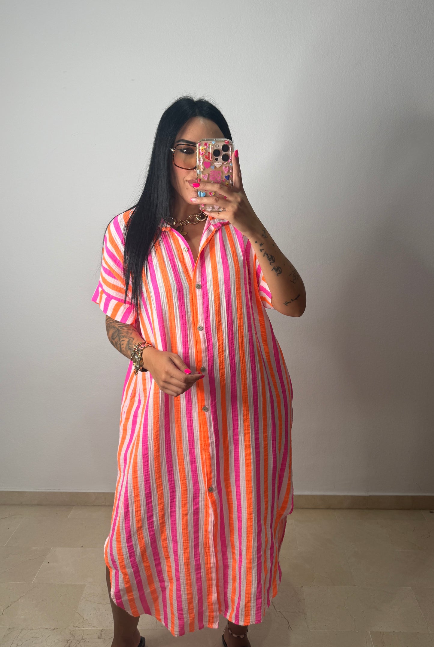 VESTIDO CAMISERO NEON RAY WHITE