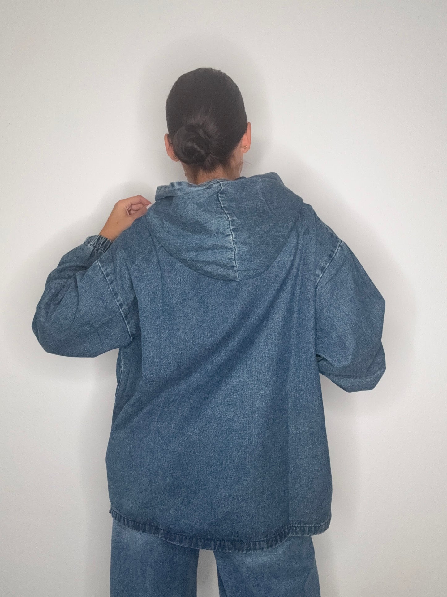SUDADERA DENIM OVERSIZE