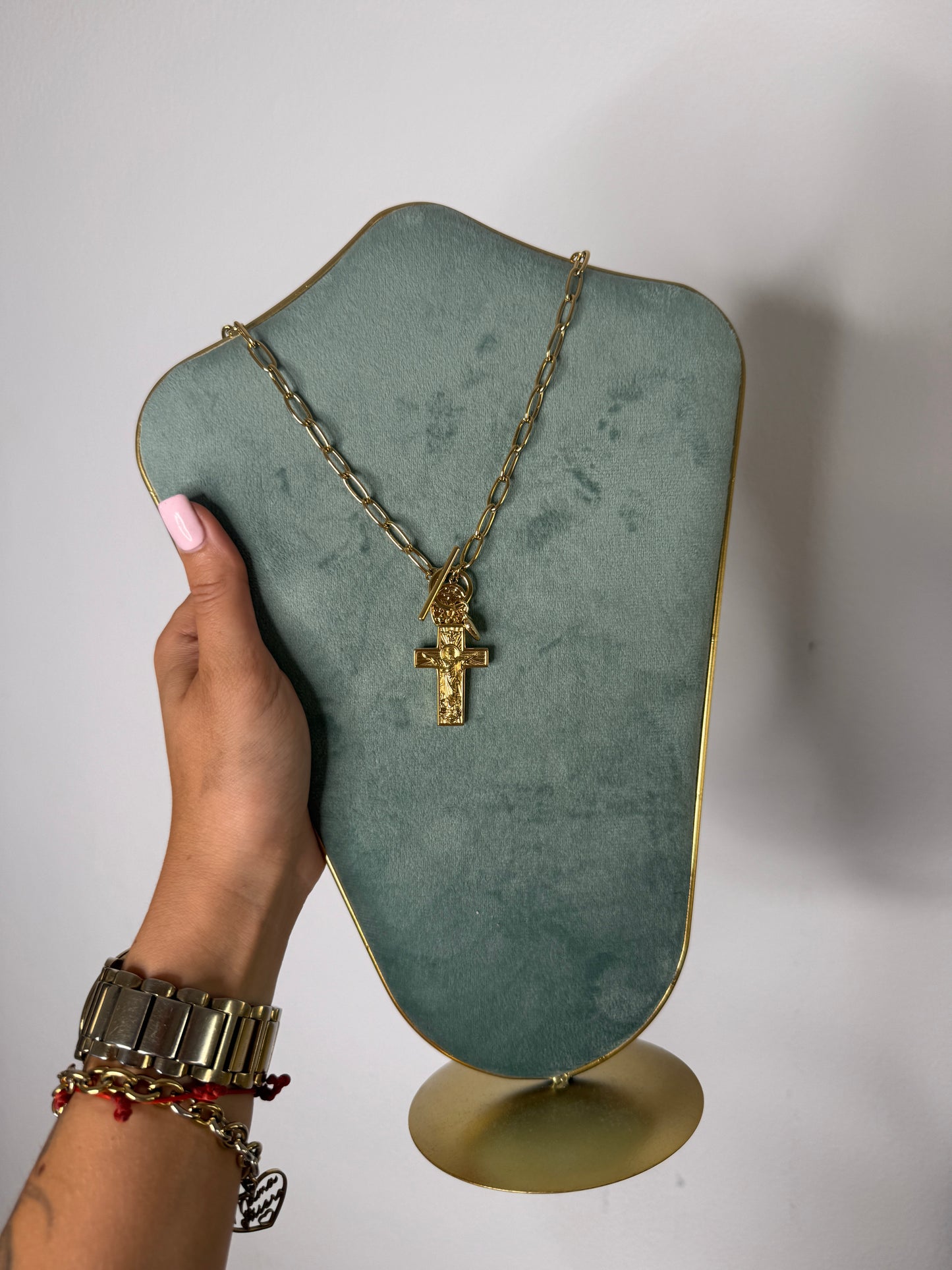 COLLAR CROSS ACERO
