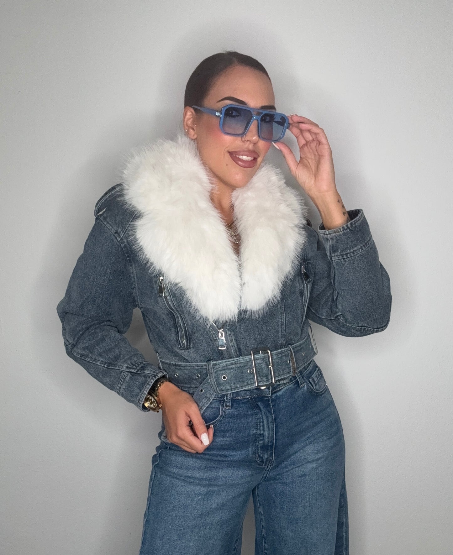 ABRIGO DENIM PELUCHE