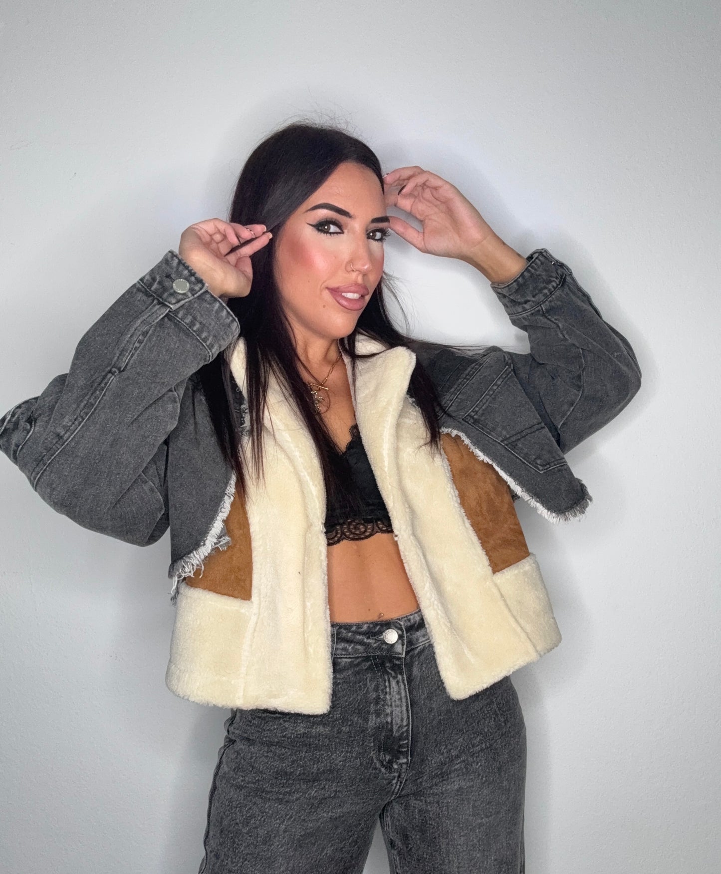 CAZADORA VINTAGE DENIM BORRE