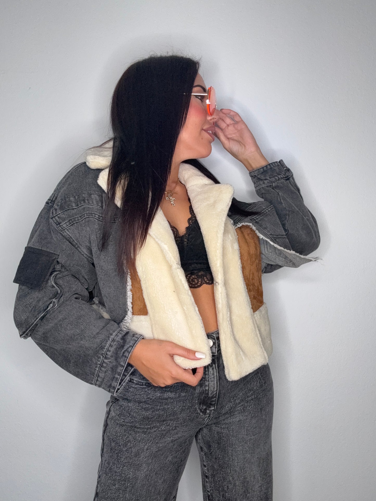 CAZADORA VINTAGE DENIM BORRE