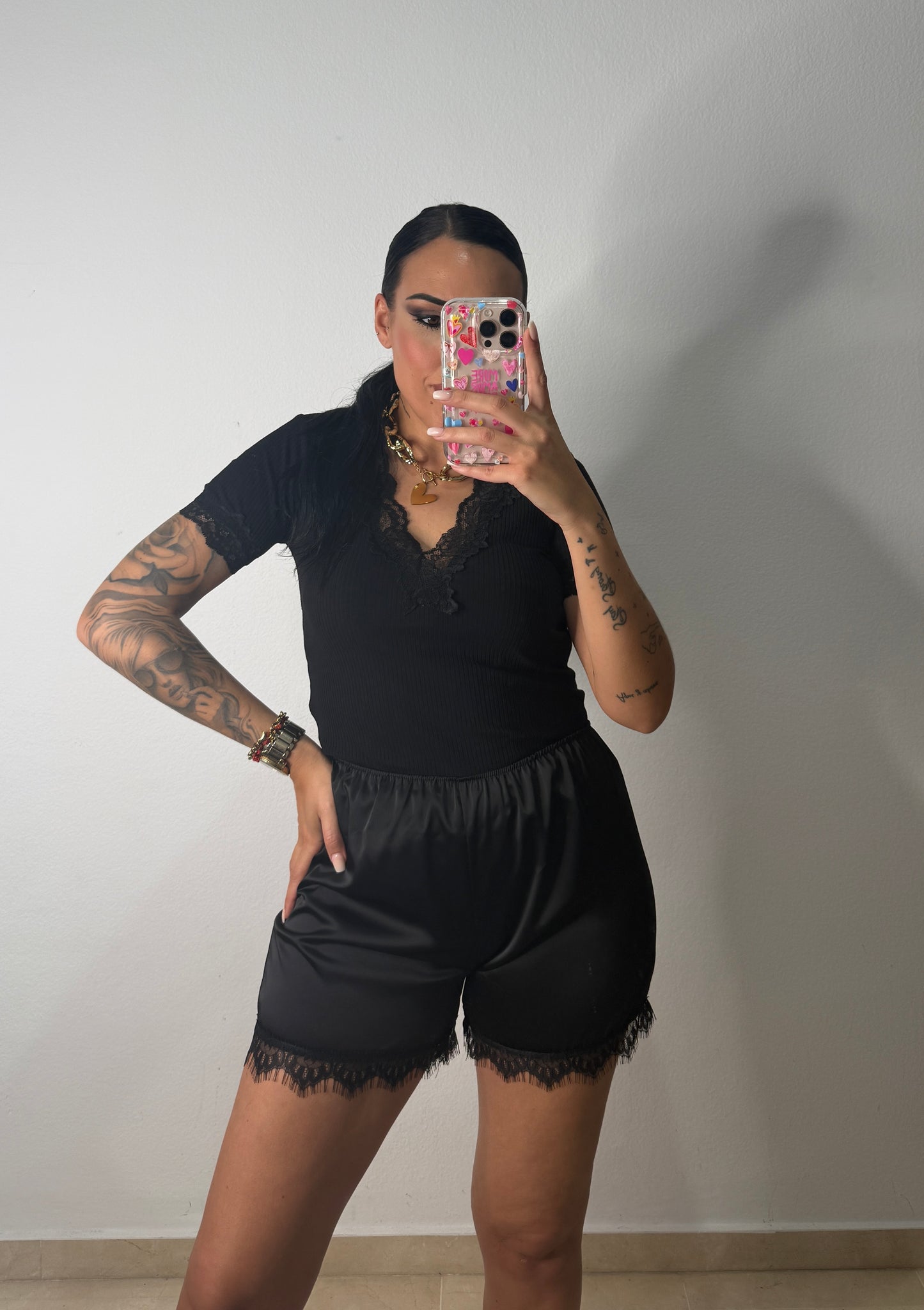 SHORT SATINADO BLACK