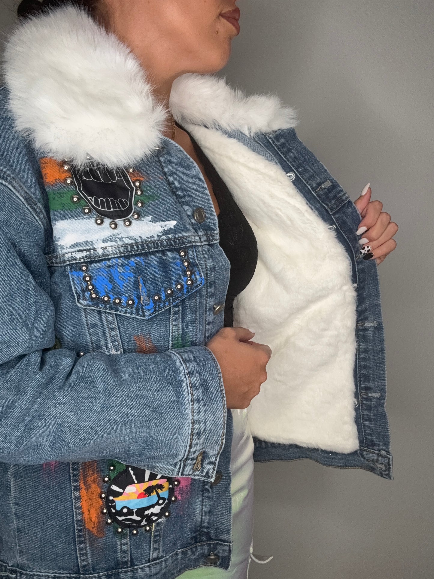 ABRIGO LUXURY DENIM TACHAS