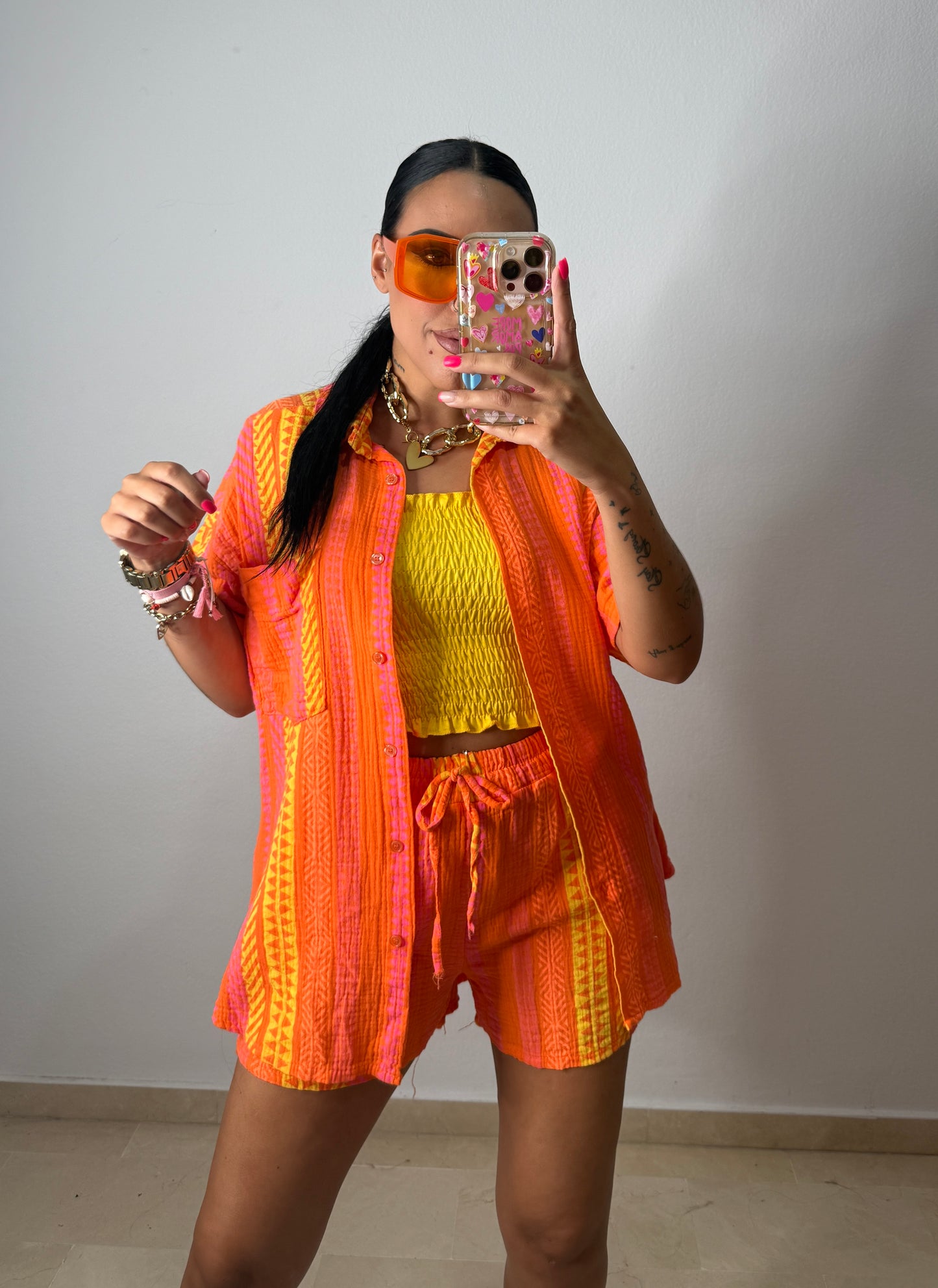 CONJUNTO ÉTNICO FLÚOR ORANGE