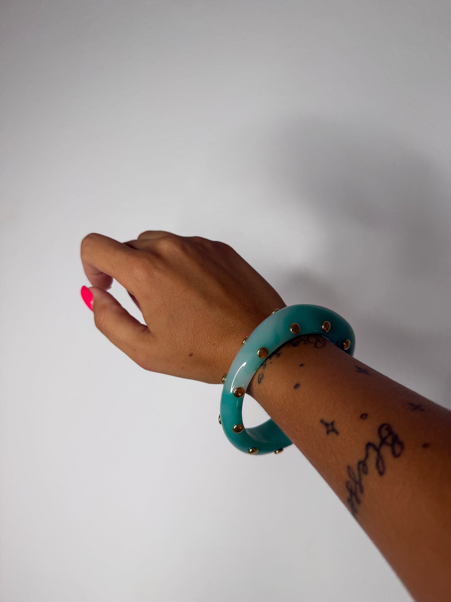 PULSERA EFECTO MARMOL VERDE AGUA