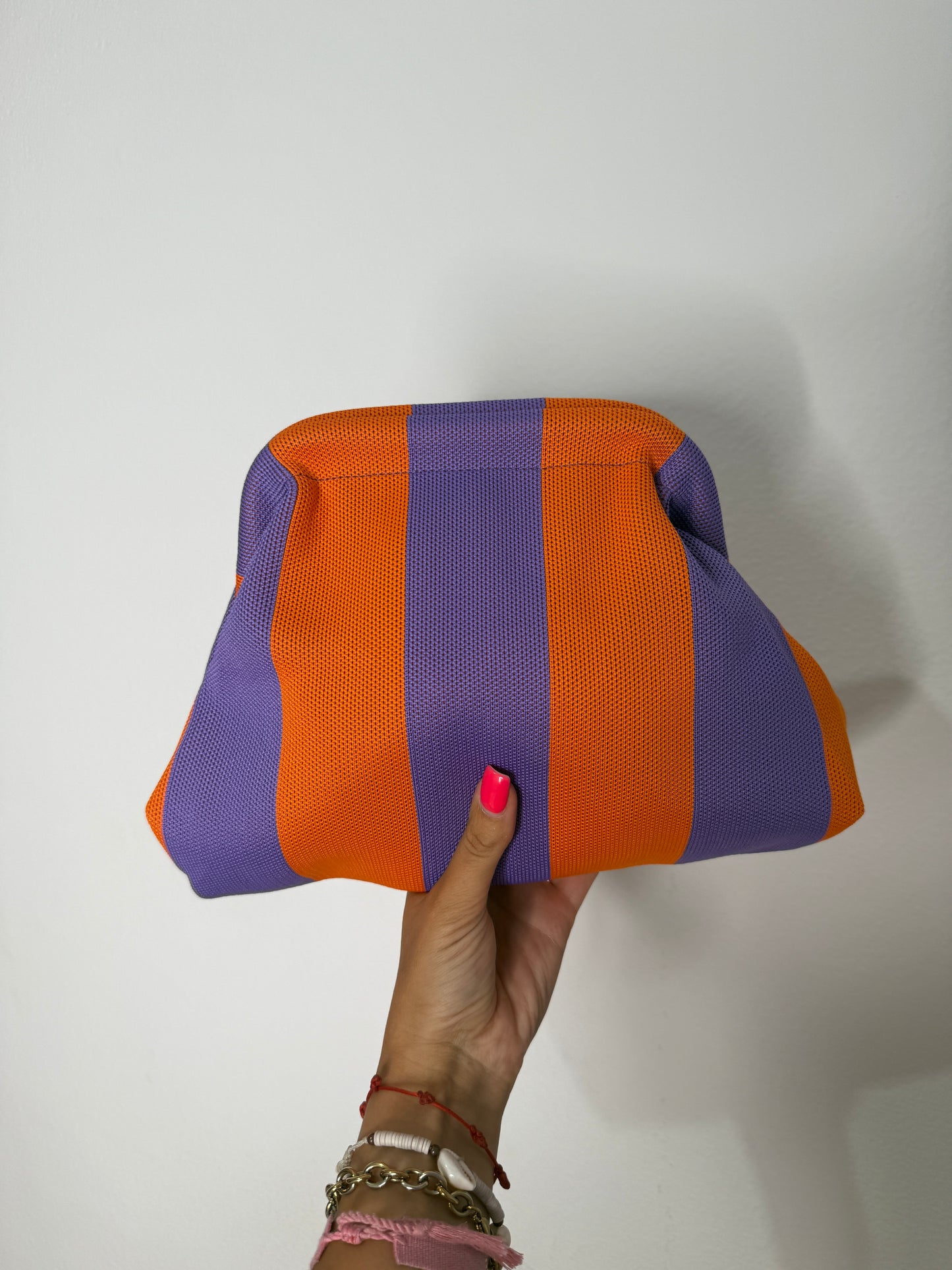 CLUTCH BICOLOR PURPLE ORANGE