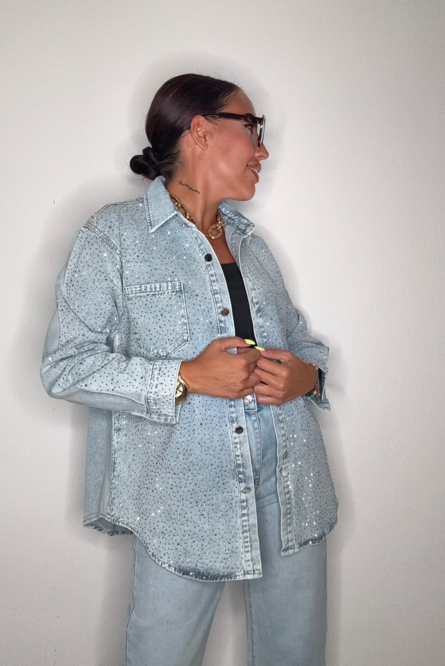 SOBRECAMISA DENIM GLITTER