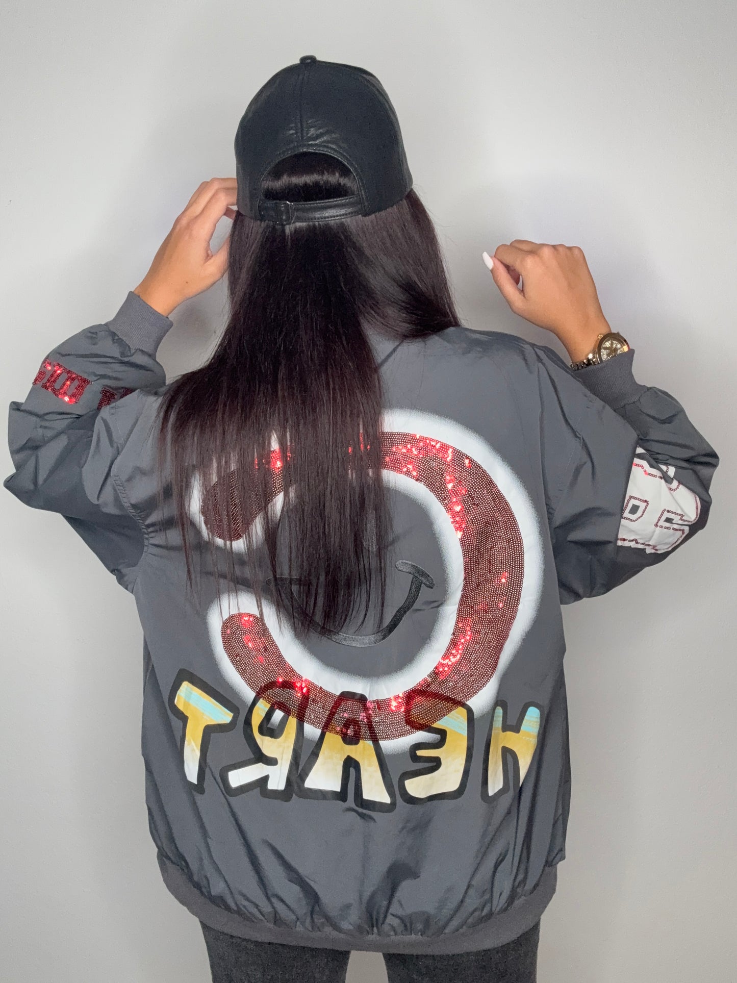 BOMBER LUXURY LACE GREY