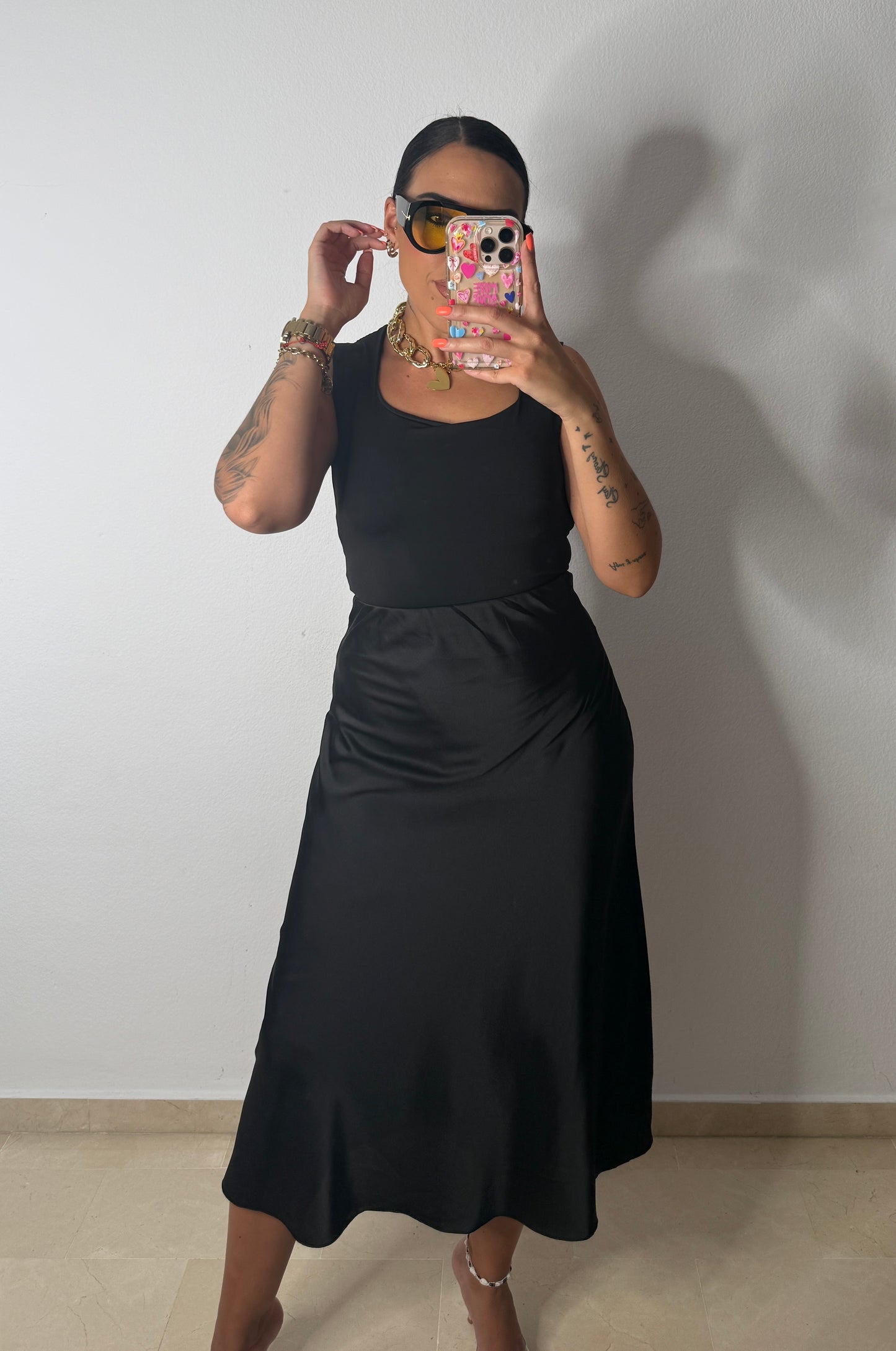 FALDA SATÉN BLACK