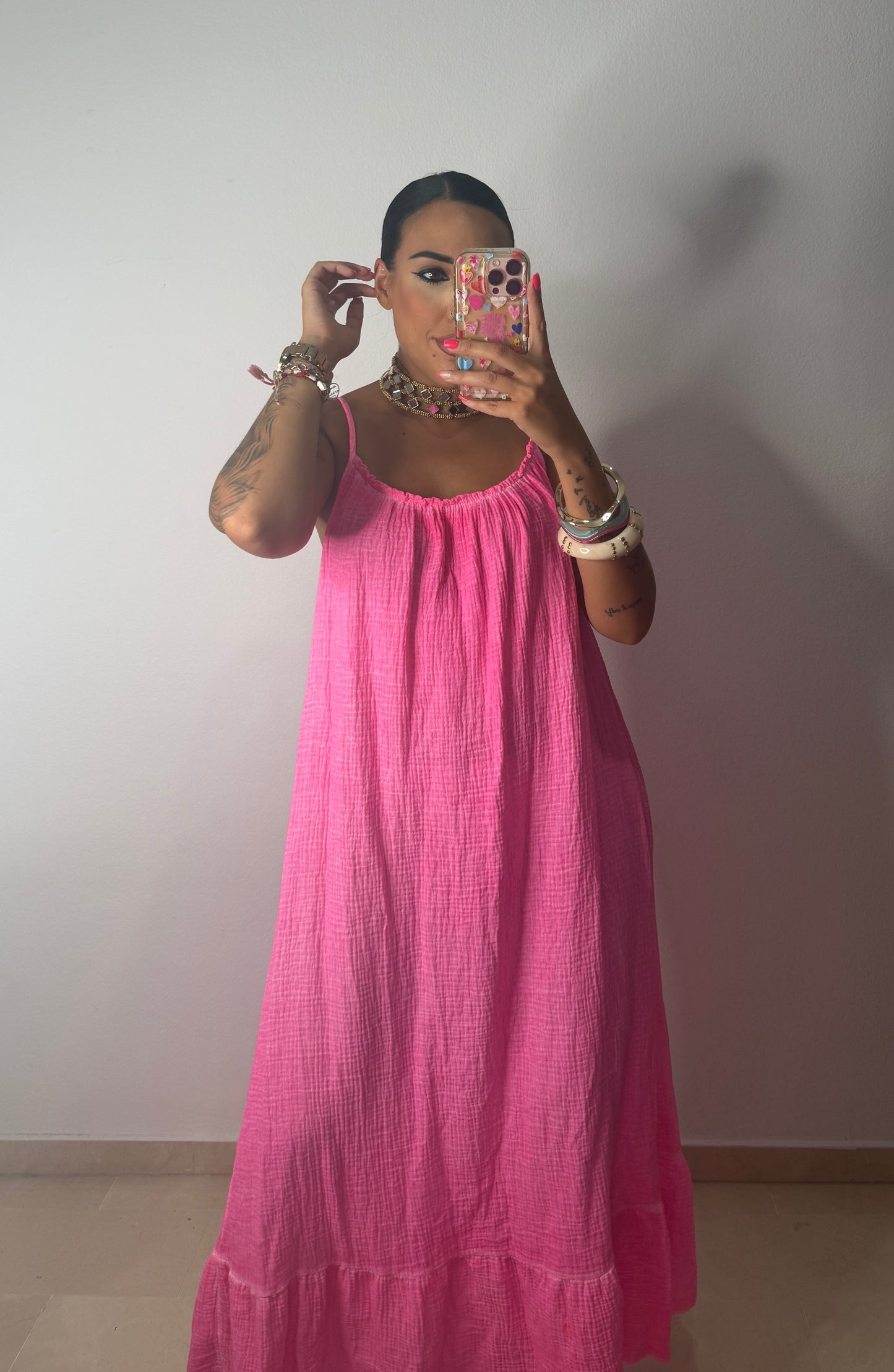 VESTIDO MENORCA FLÚOR PINK