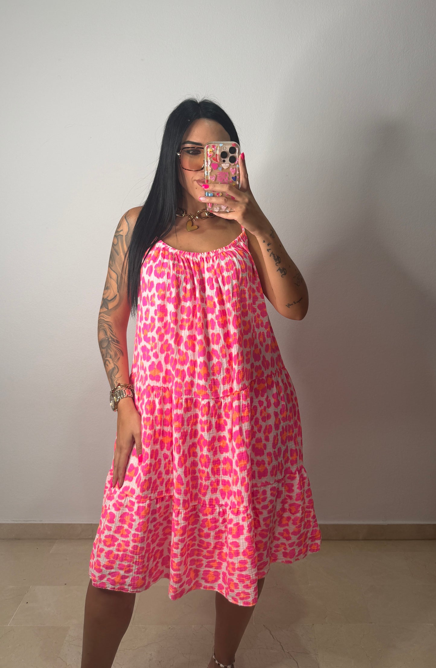 VESTIDO NEON LEO PINK