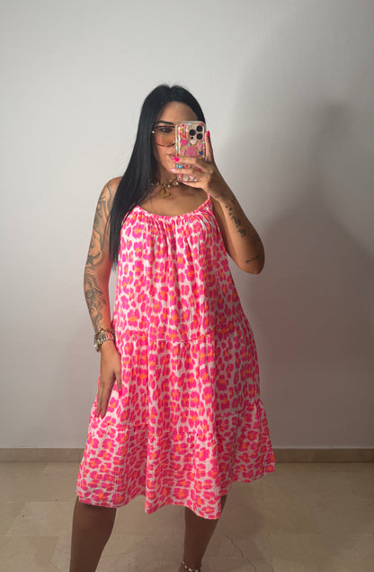 VESTIDO NEON LEO PINK