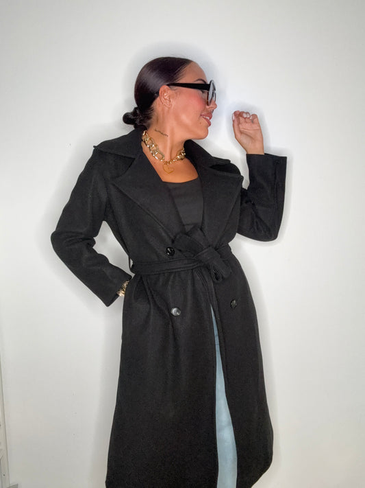 GABARDINA PAÑO BLACK