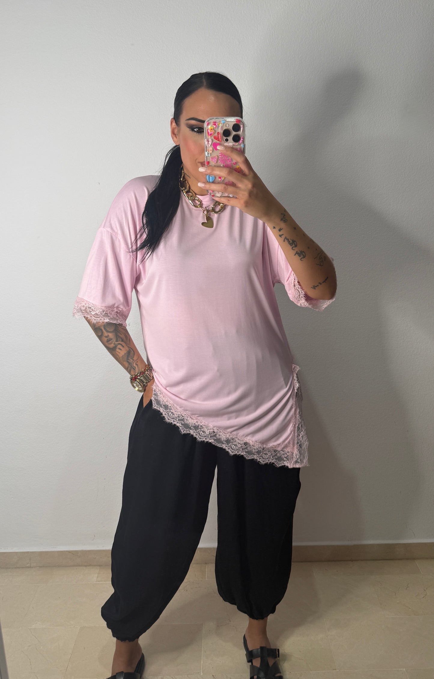 CAMISETA OVER ASIMÉTRICA PINK