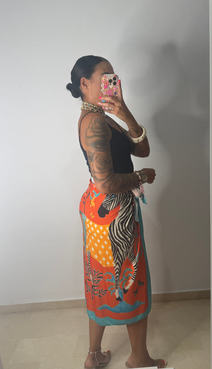 FALDA PAREO MIDI ZEBRA
