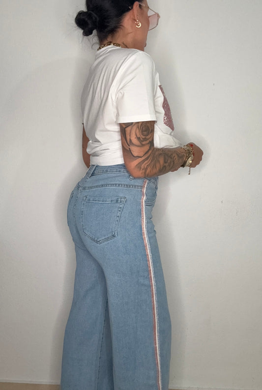 JEANS WIDE LEG GLITTER