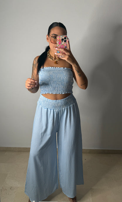 CONJUNTO VICHY CELESTE