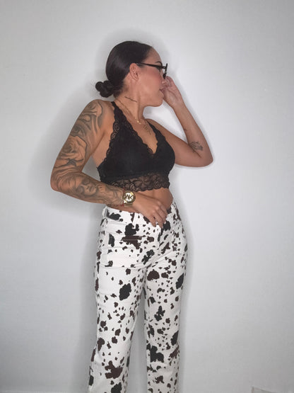 JEANS COW BLACK AND BROWN