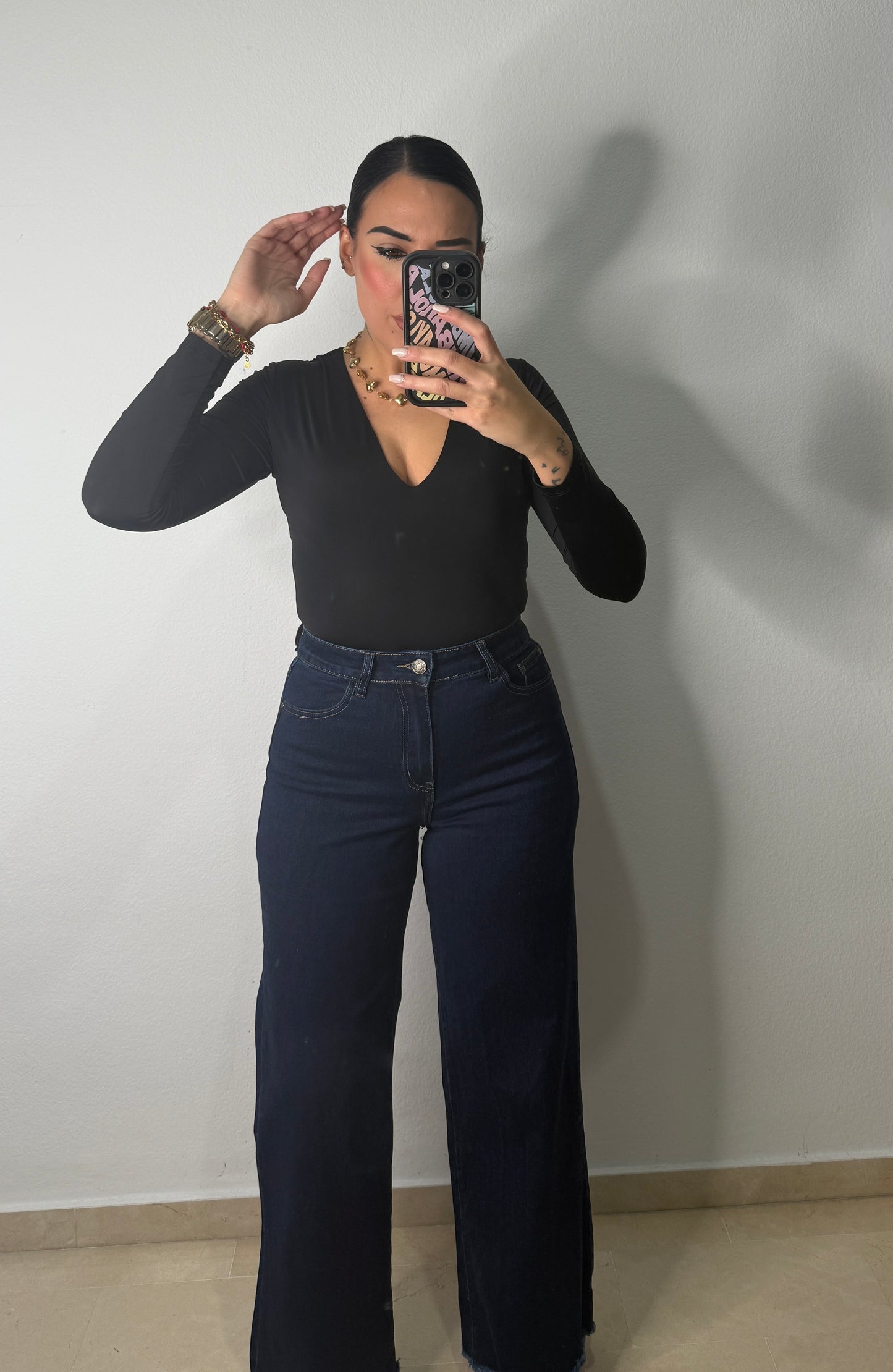 PANTALÓN DENIM WIDE LEG BLUE