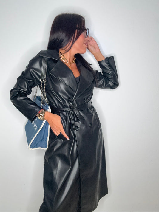 TRENCH POLIPIEL BLACK