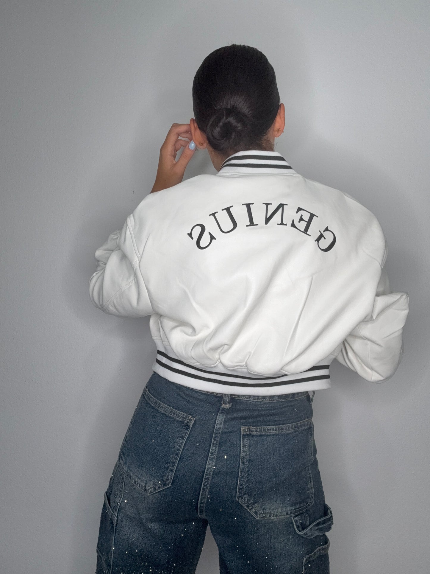 BOMBER DETAILS WHITE