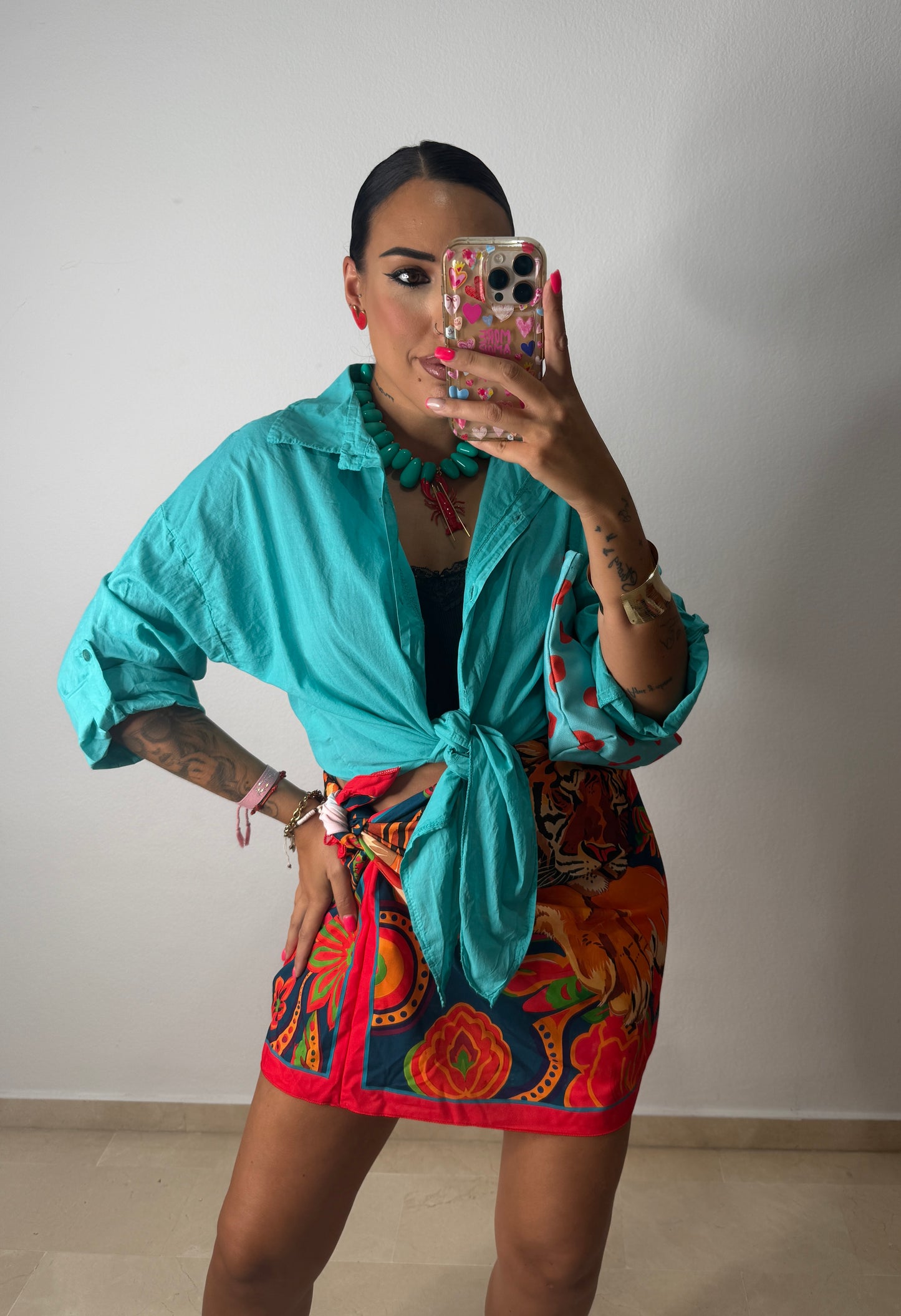 CAMISA LAZADA TURQUESA