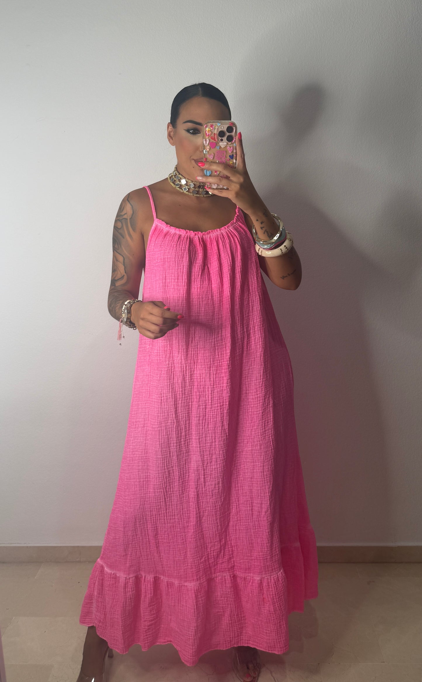 VESTIDO MENORCA FLÚOR PINK