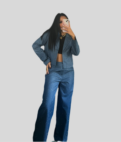 TRAJE DENIM PEDRERIA