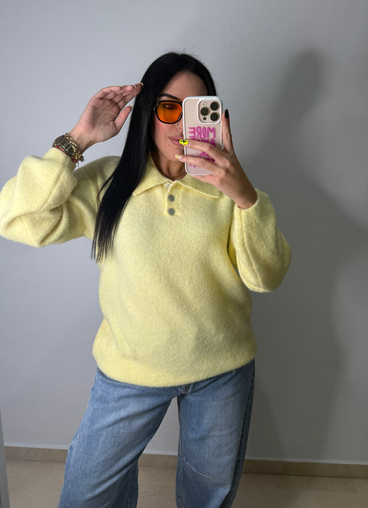 JERSEY POLO AMARILLO PASTEL