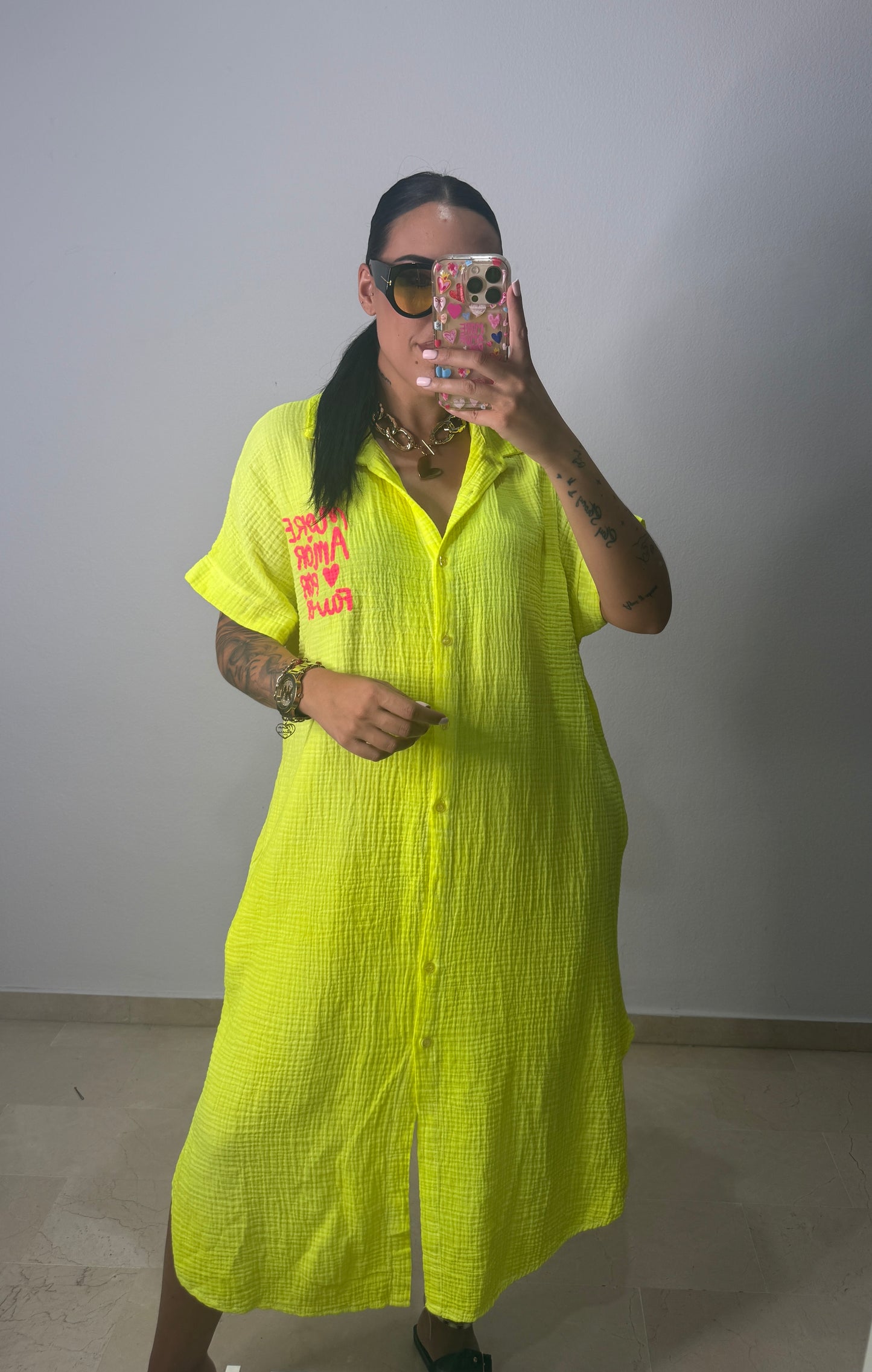 VESTIDO CAMISERO FLÚOR YELLOW