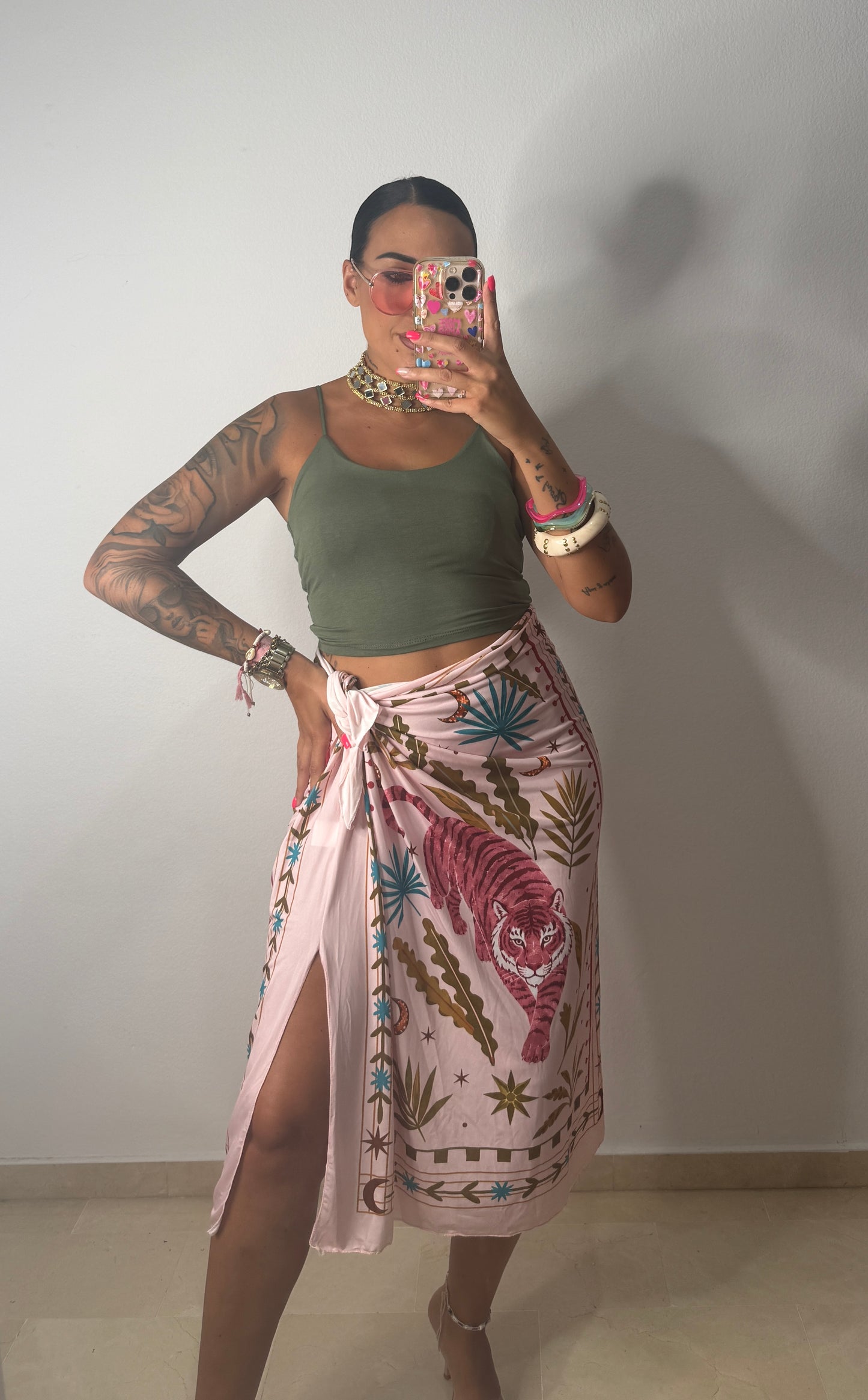 FALDA PAREO MIDI LEO