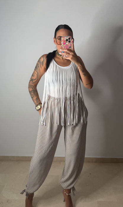 PANTALÓN VICHY DETAIL LAZADA