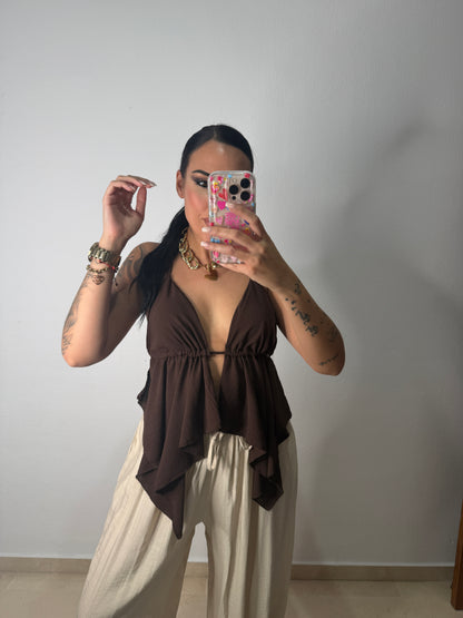 TOP ASIMÉTRICO BROWN