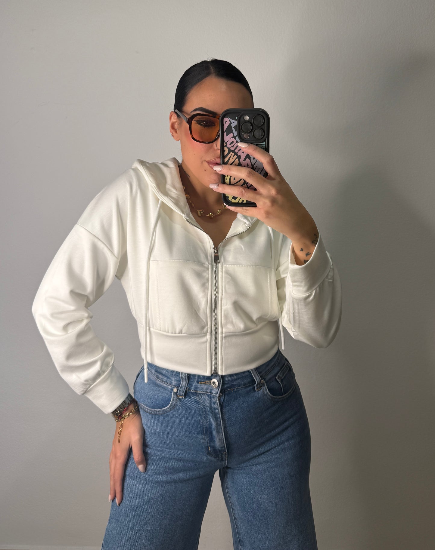 SUDADERA CAPUCHA WHITE