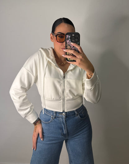 SUDADERA CAPUCHA WHITE