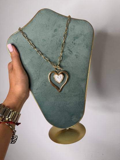 COLLAR CORA NÁCAR ACERO