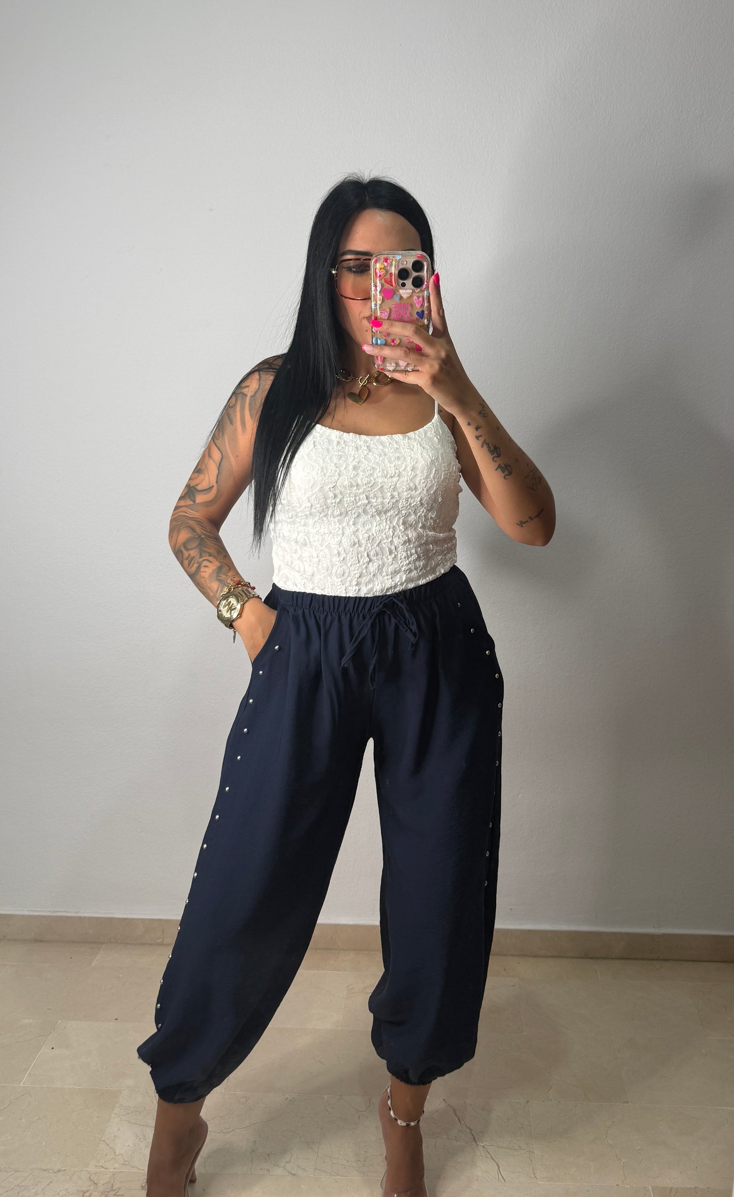 PANTALÓN TACHAS BLUE NAVY