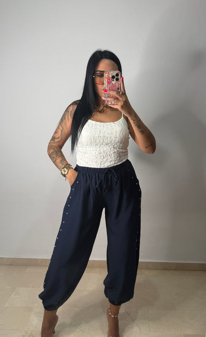PANTALÓN TACHAS BLUE NAVY