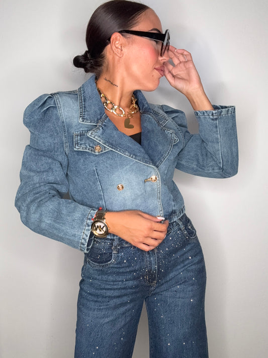 CHAQUETA DENIM ABULLONADA