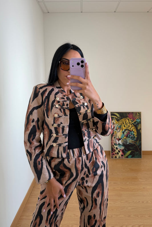 CHAQUETA CROPPED NAPOLEÓN PRINT