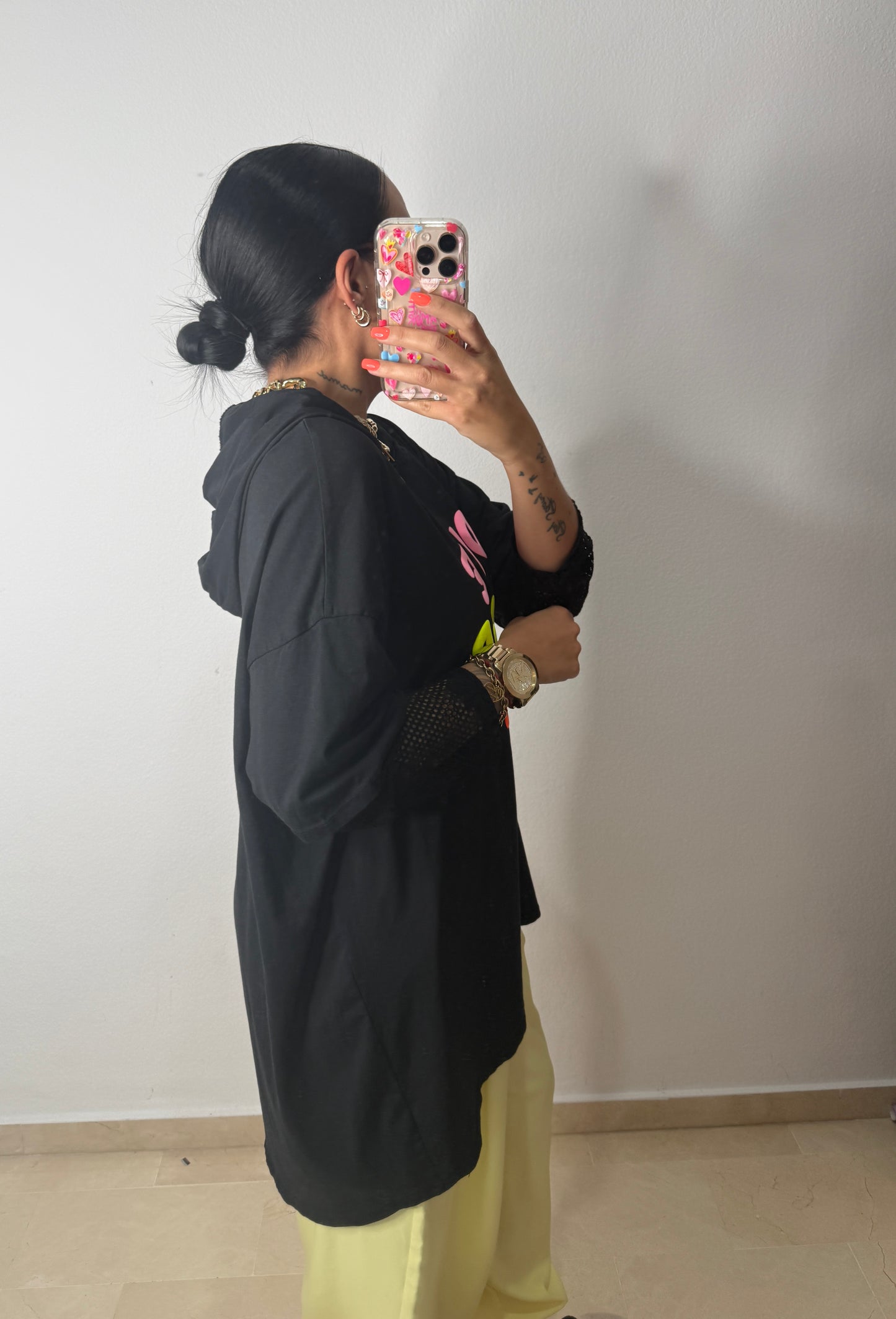 SUDADERA OVER NEON LOVE BLACK
