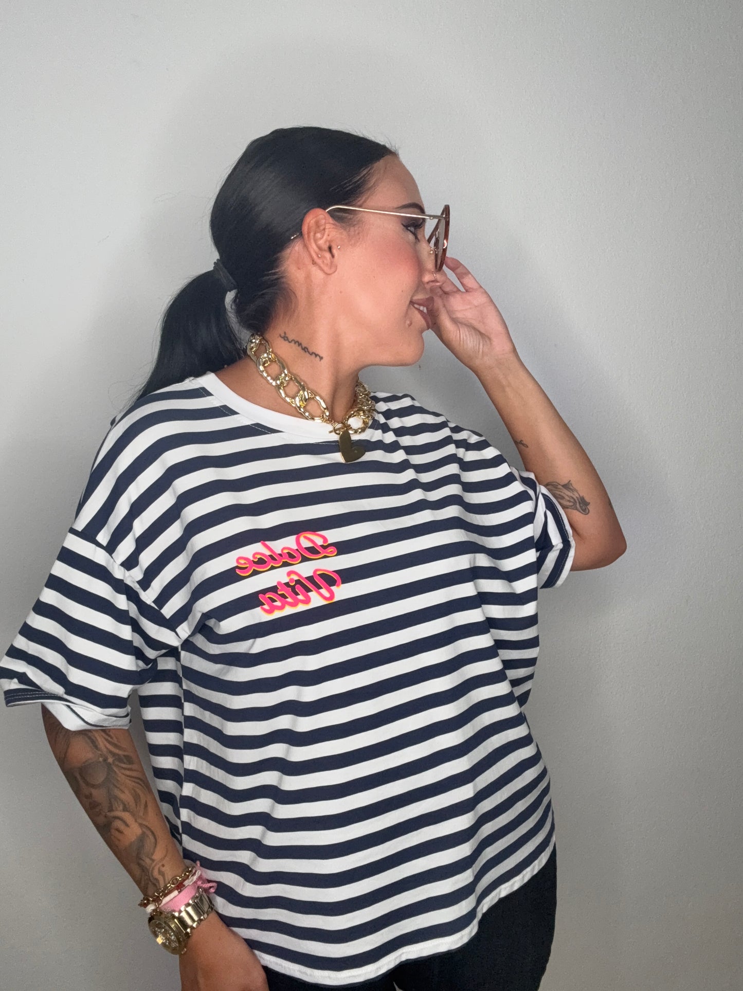CAMISETA LUXURY FLÚOR BLUE NAVY